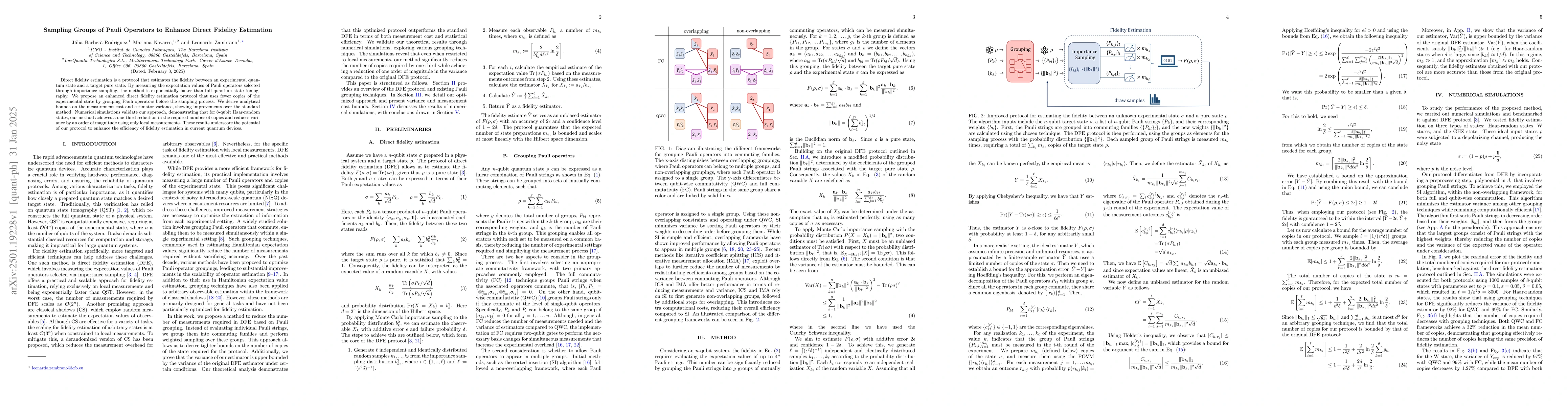 Thumbnail for Sampling Groups of Pauli Operators to Enhance Direct Fidelity Estimation