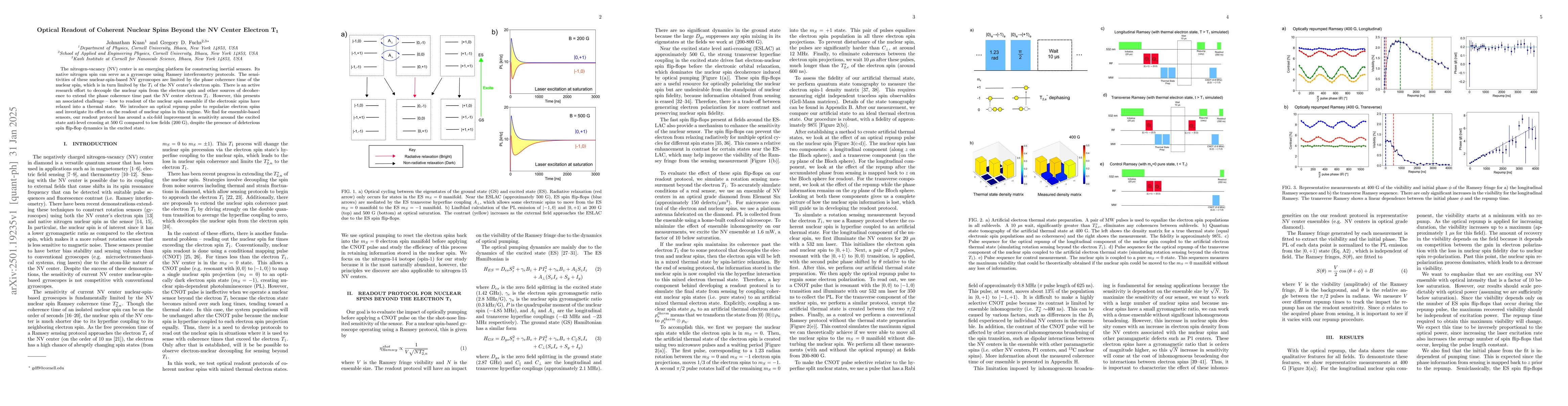 Thumbnail for Optical Readout of Coherent Nuclear Spins Beyond the NV Center Electron
  T$_1$