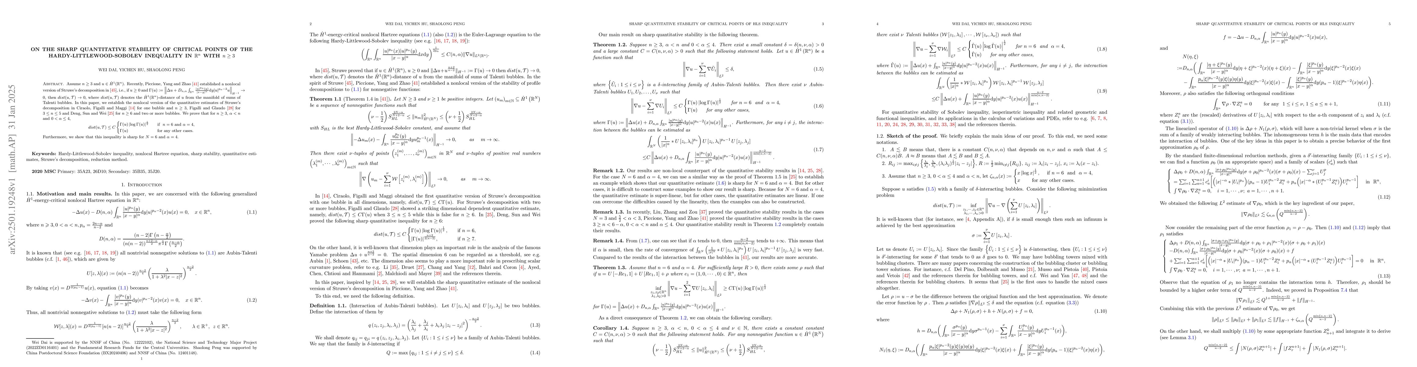 Thumbnail for On the sharp quantitative stability of critical points of the
  Hardy-Littlewood-Sobolev inequality in $\mathbb{R}^{n}$ with $n\geq3$