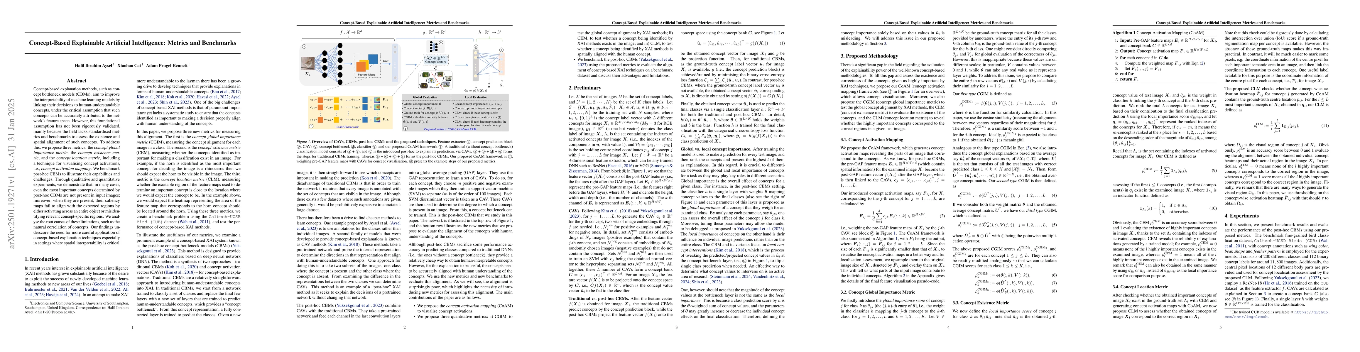 Thumbnail for Concept-Based Explainable Artificial Intelligence: Metrics and
  Benchmarks