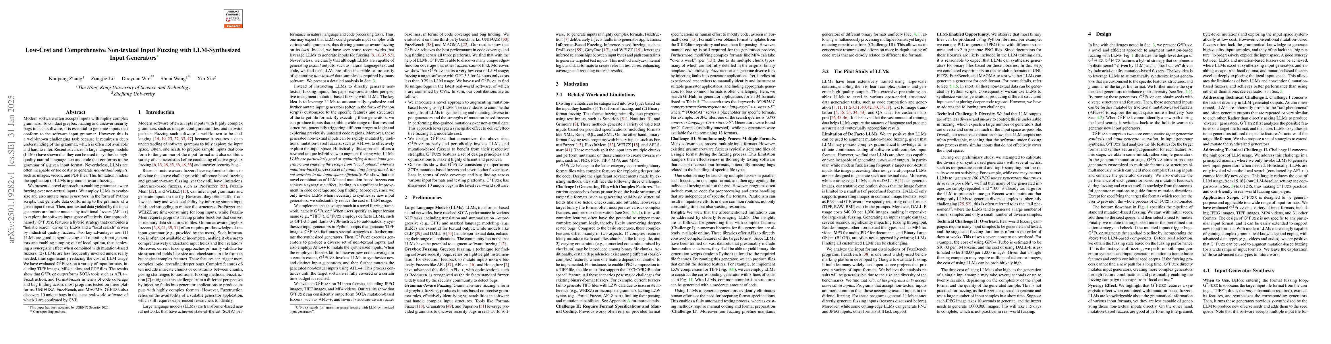 Thumbnail for Low-Cost and Comprehensive Non-textual Input Fuzzing with
  LLM-Synthesized Input Generators