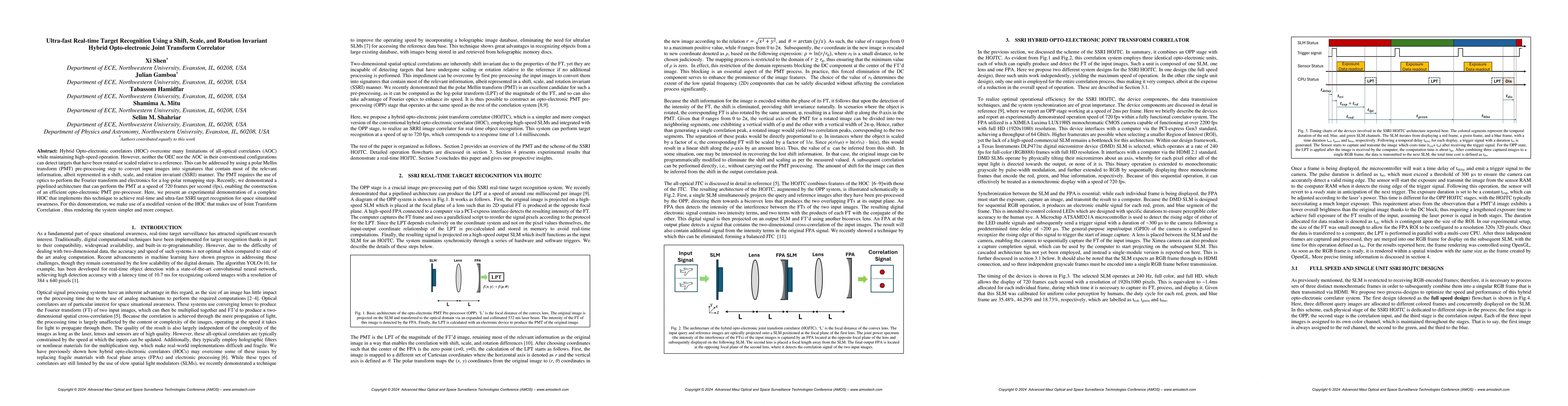 Thumbnail for Ultra-fast Real-time Target Recognition Using a Shift, Scale, and
  Rotation Invariant Hybrid Opto-electronic Joint Transform Correlator