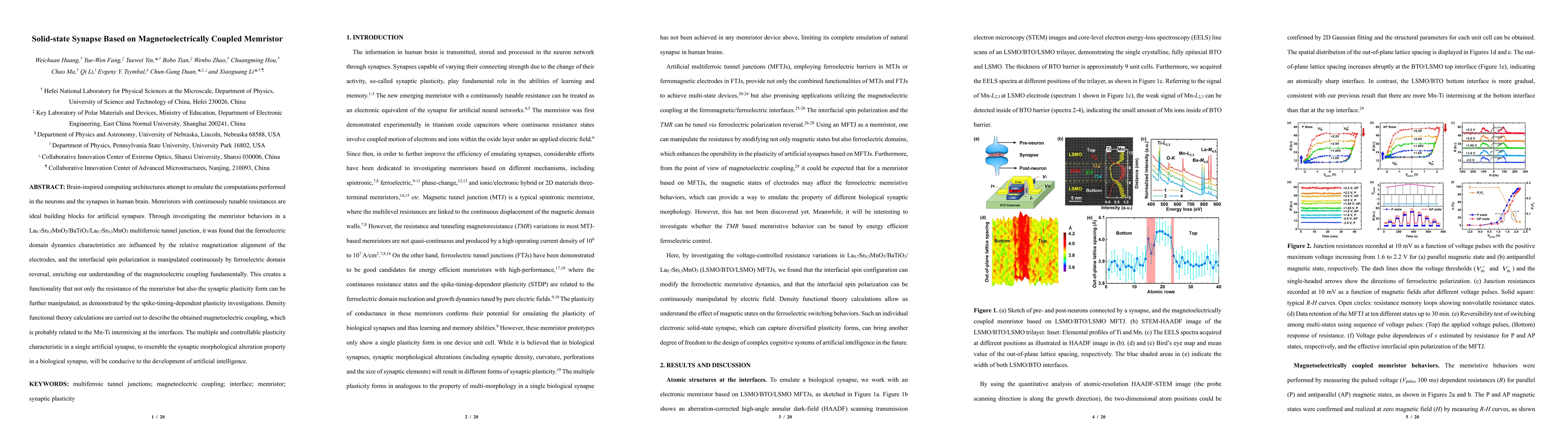 Thumbnail for Solid-state Synapse Based on Magnetoelectrically Coupled Memristor