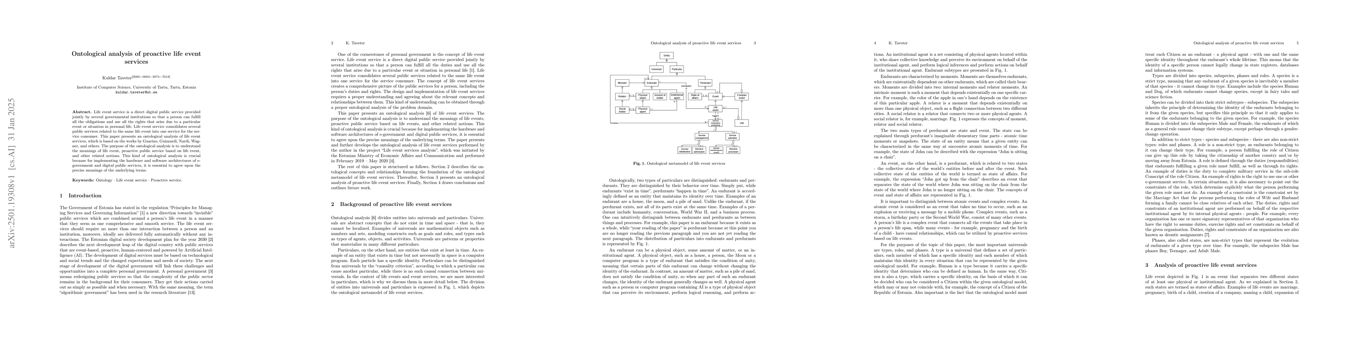 Thumbnail for Ontological analysis of proactive life event services