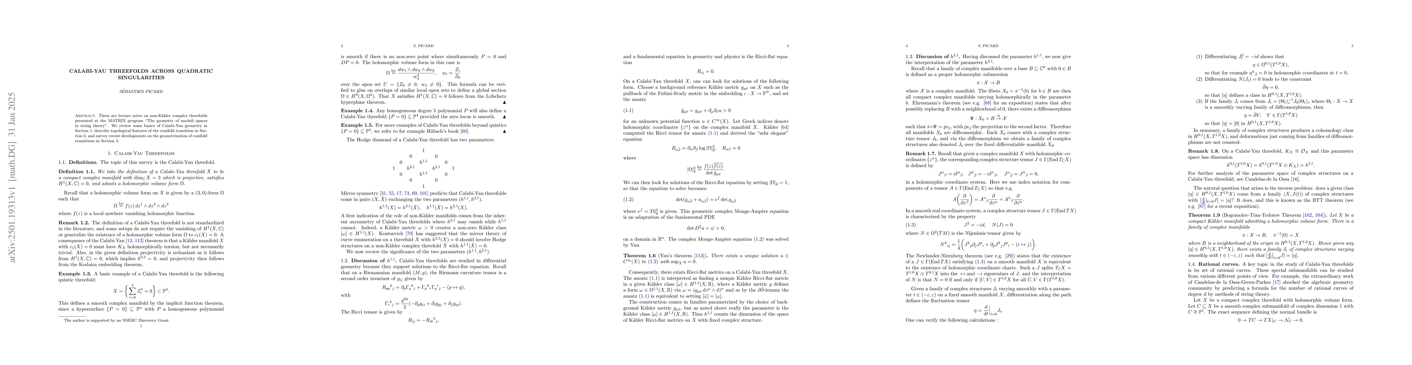 Thumbnail for Calabi-Yau threefolds across quadratic singularities