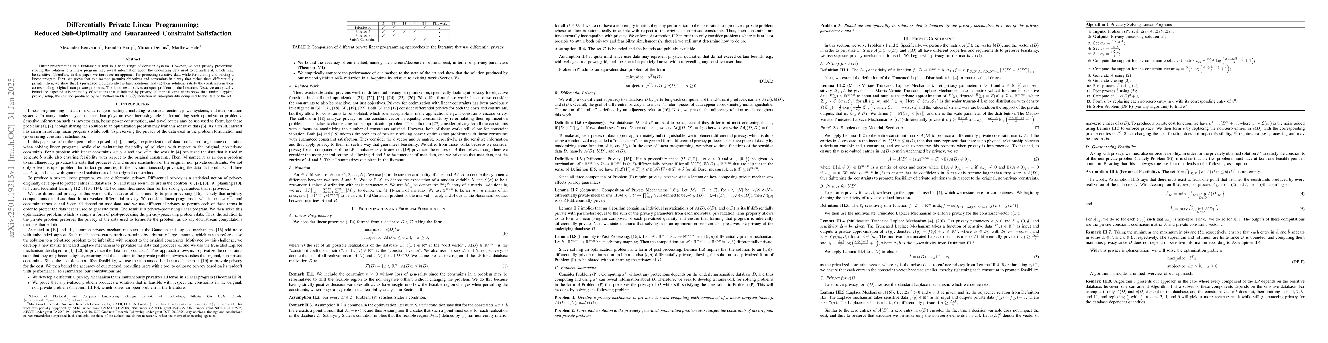 Thumbnail for Differentially Private Linear Programming: Reduced Sub-Optimality and
  Guaranteed Constraint Satisfaction