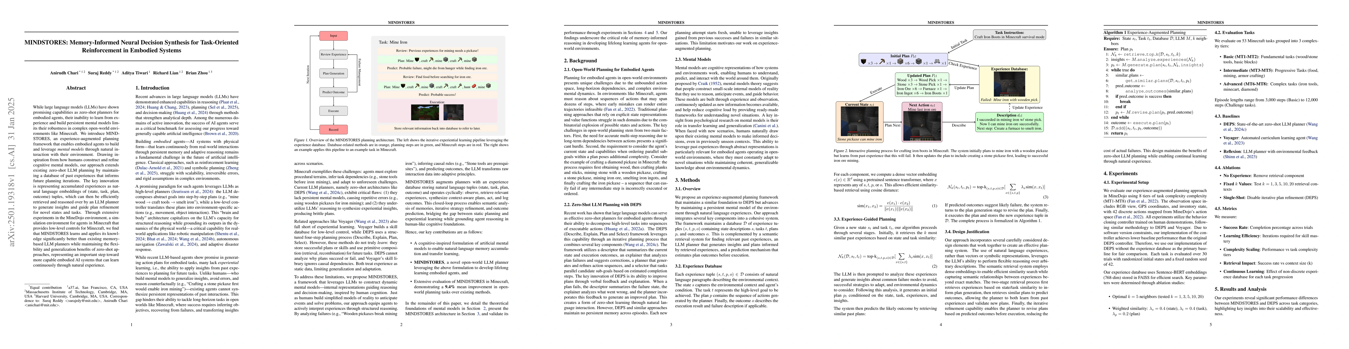 Thumbnail for MINDSTORES: Memory-Informed Neural Decision Synthesis for Task-Oriented
  Reinforcement in Embodied Systems