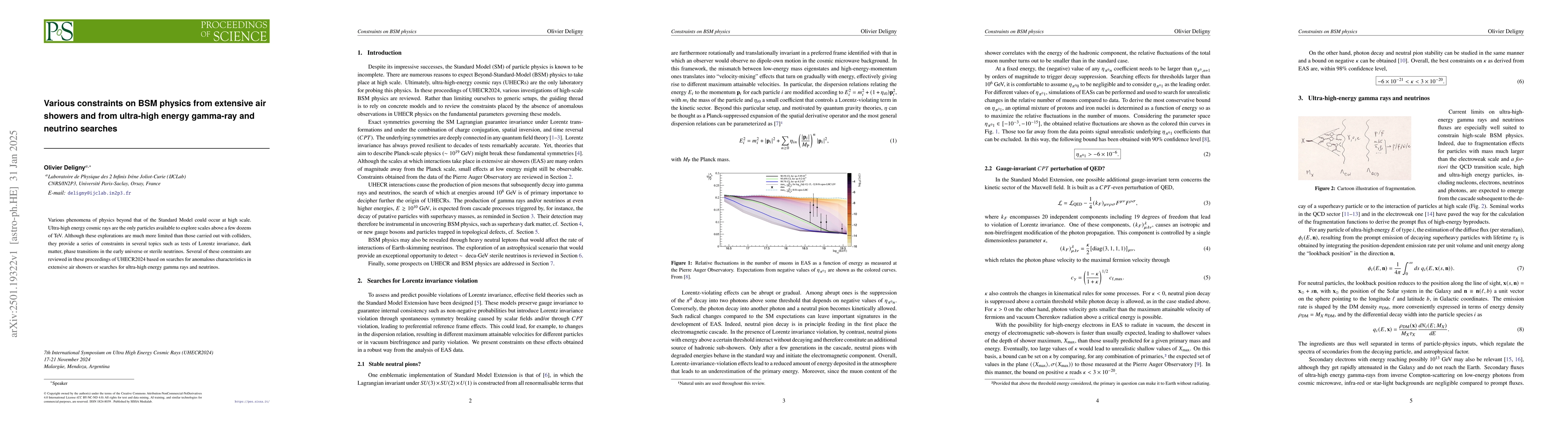 Thumbnail for Various constraints on BSM physics from extensive air showers and from
  ultra-high energy gamma-ray and neutrino searches