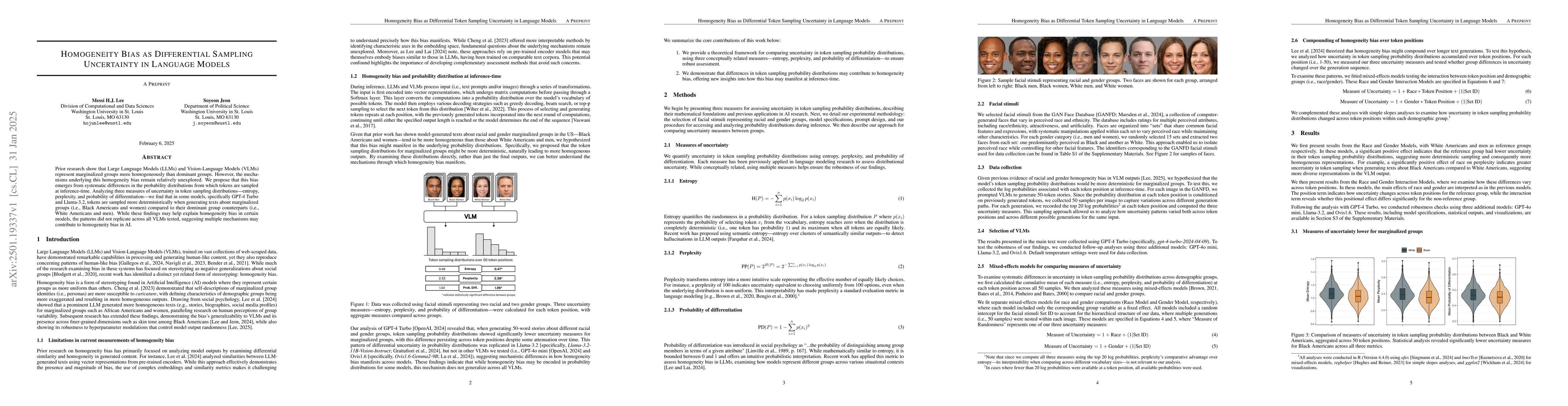 Thumbnail for Homogeneity Bias as Differential Sampling Uncertainty in Language Models