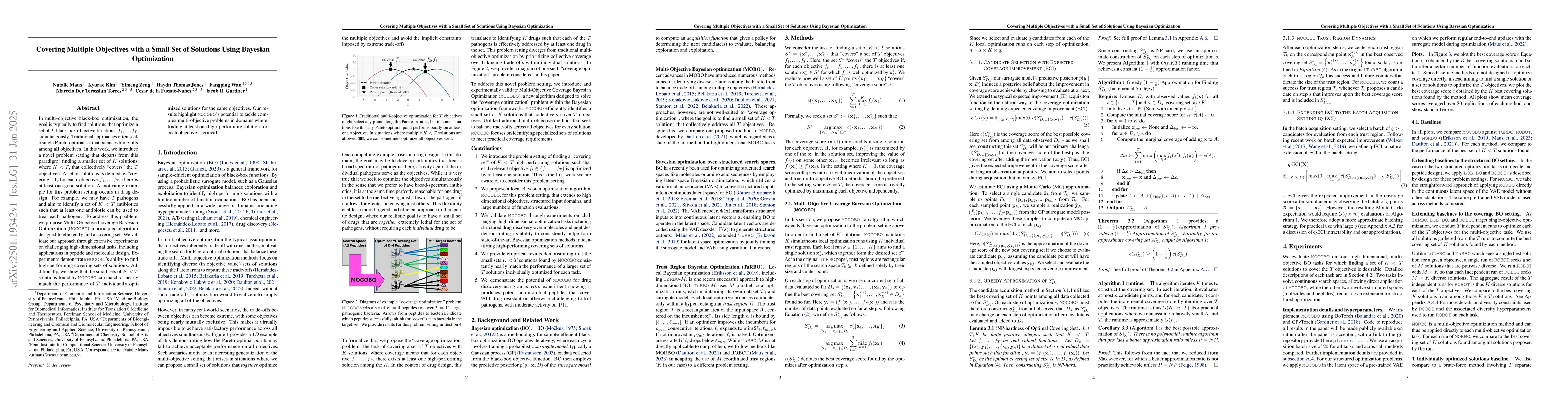 Thumbnail for Covering Multiple Objectives with a Small Set of Solutions Using
  Bayesian Optimization