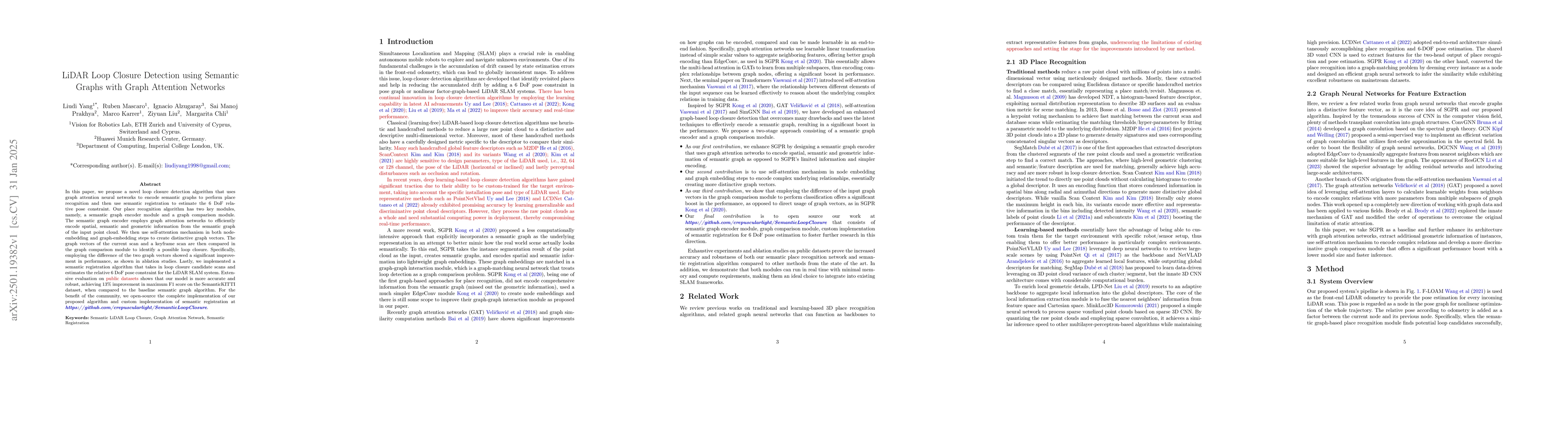 Thumbnail for LiDAR Loop Closure Detection using Semantic Graphs with Graph Attention
  Networks