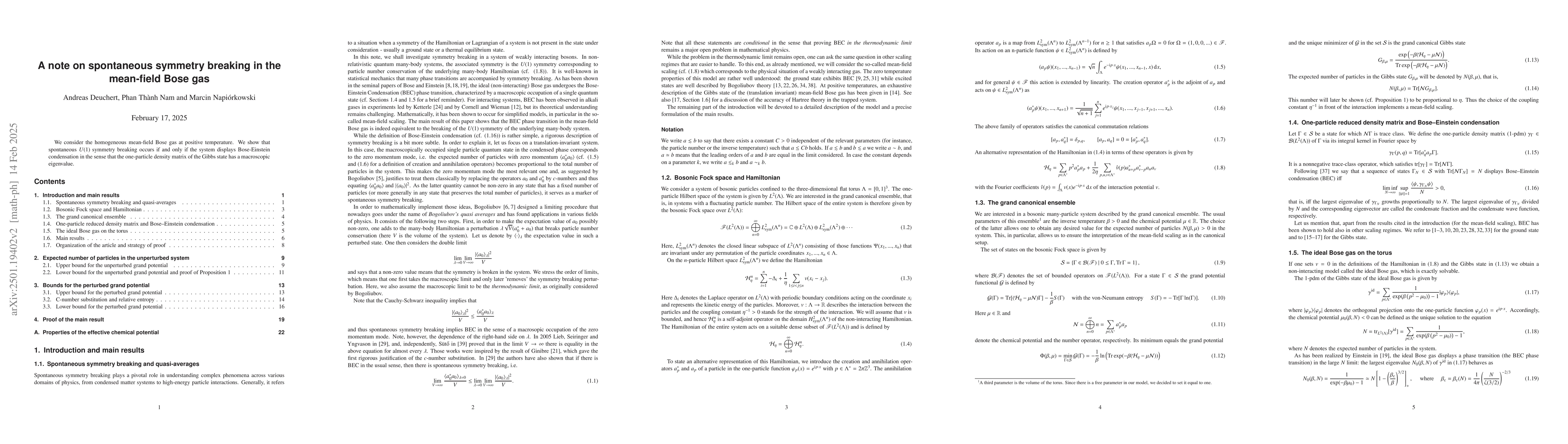 Thumbnail for A note on spontaneous symmetry breaking in the mean-field Bose gas