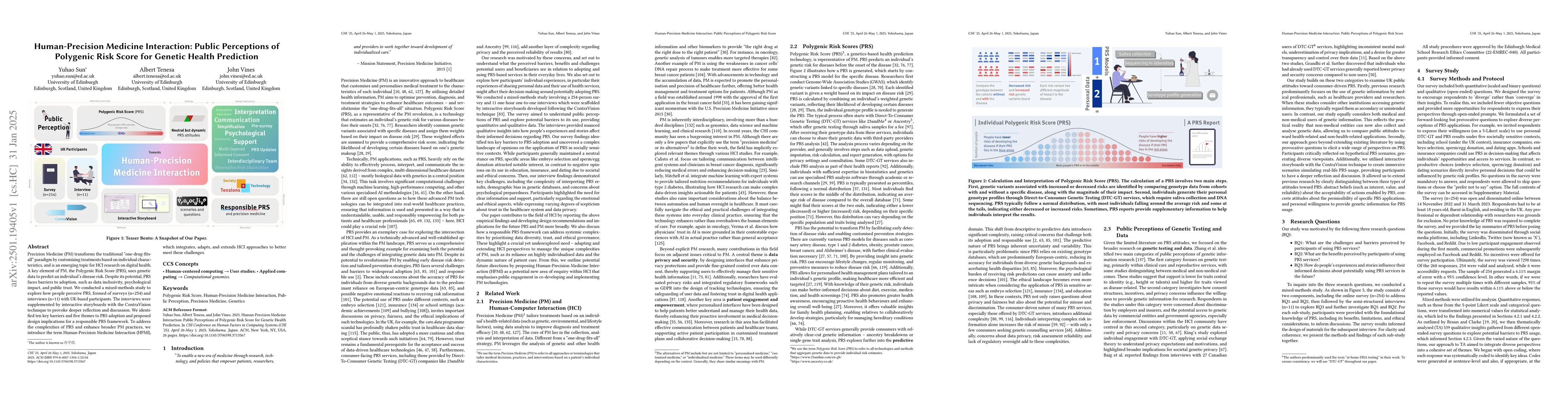 Thumbnail for Human-Precision Medicine Interaction: Public Perceptions of Polygenic
  Risk Score for Genetic Health Prediction