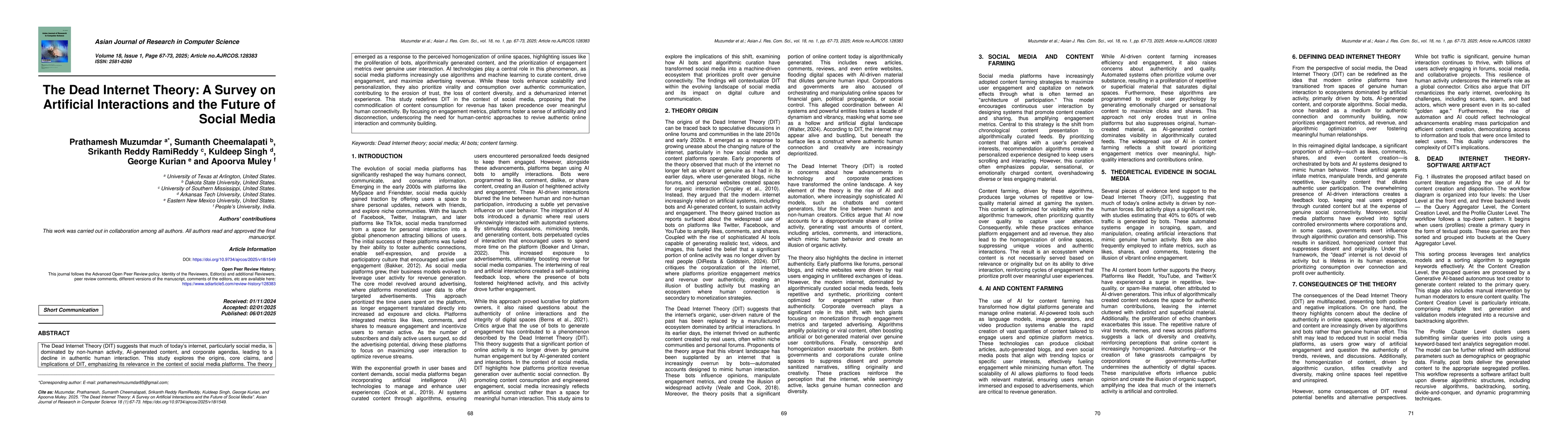 Thumbnail for The Dead Internet Theory: A Survey on Artificial Interactions and the
  Future of Social Media