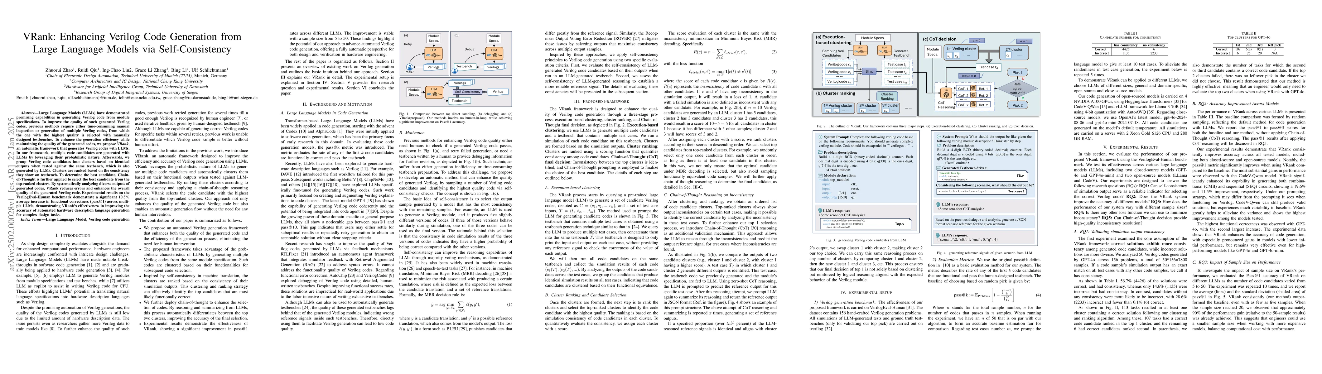 Thumbnail for VRank: Enhancing Verilog Code Generation from Large Language Models via
  Self-Consistency