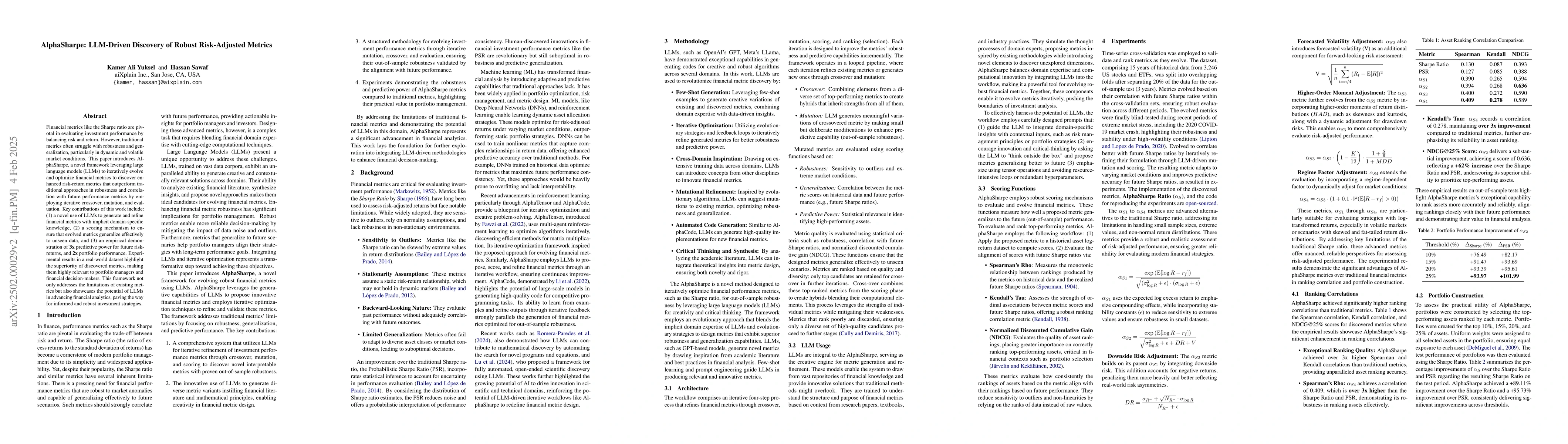 Thumbnail for AlphaSharpe: LLM-Driven Discovery of Robust Risk-Adjusted Metrics