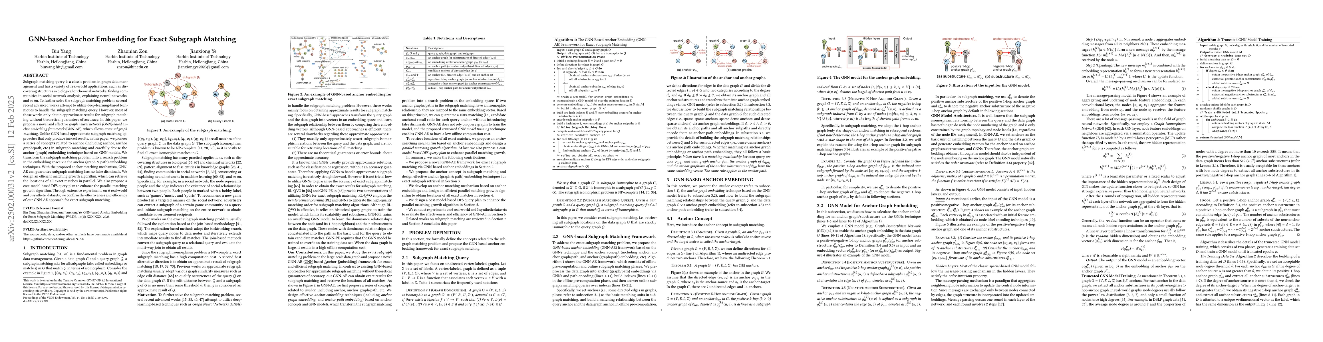 Thumbnail for GNN-based Anchor Embedding for Exact Subgraph Matching