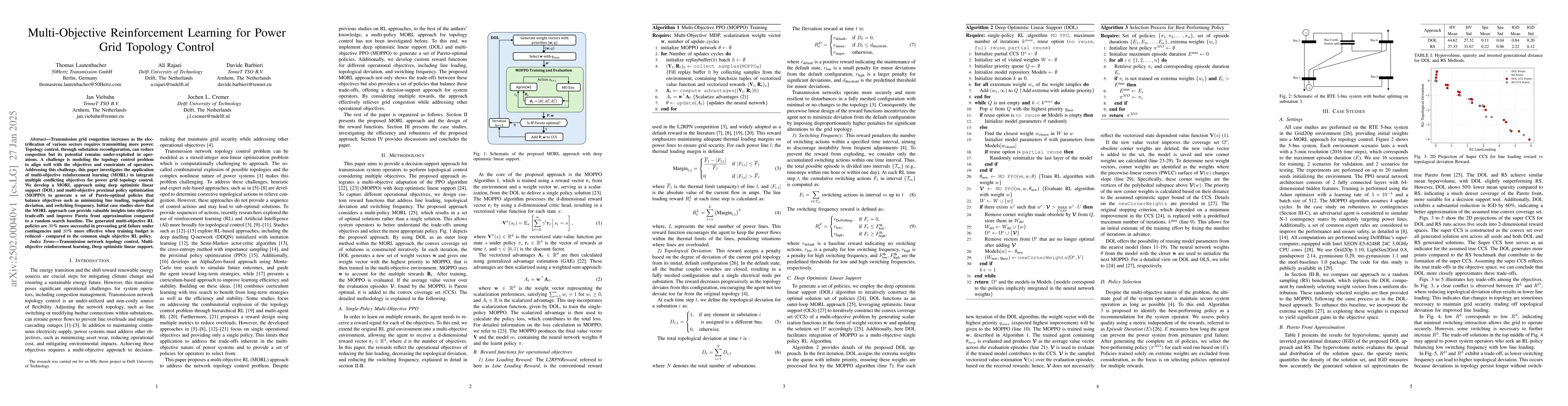 Thumbnail for Multi-Objective Reinforcement Learning for Power Grid Topology Control