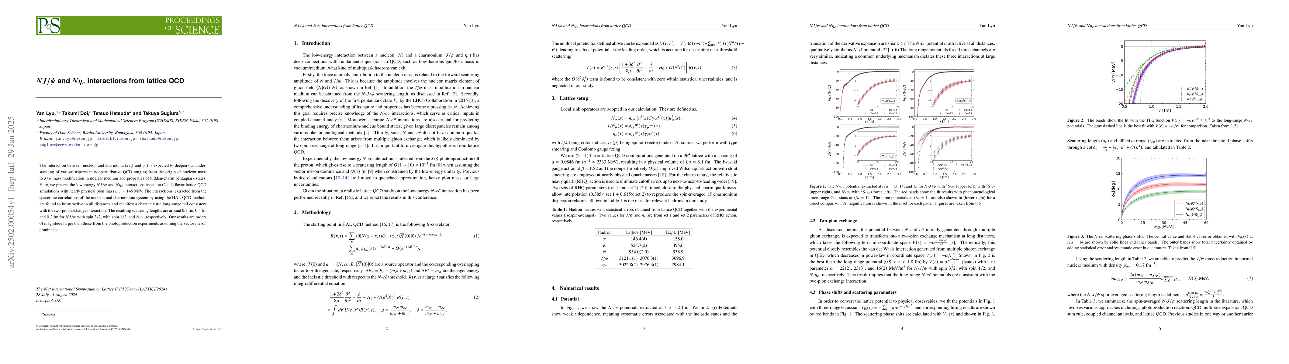 Thumbnail for $NJ/ψ$ and $Nη_c$ interactions from lattice QCD