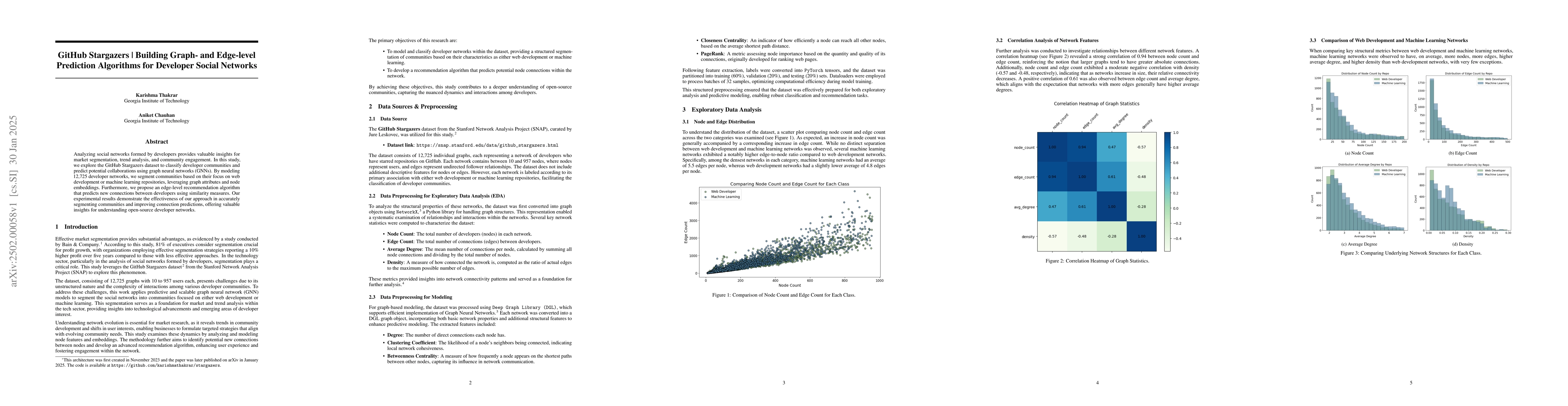 Thumbnail for GitHub Stargazers | Building Graph- and Edge-level Prediction Algorithms
  for Developer Social Networks