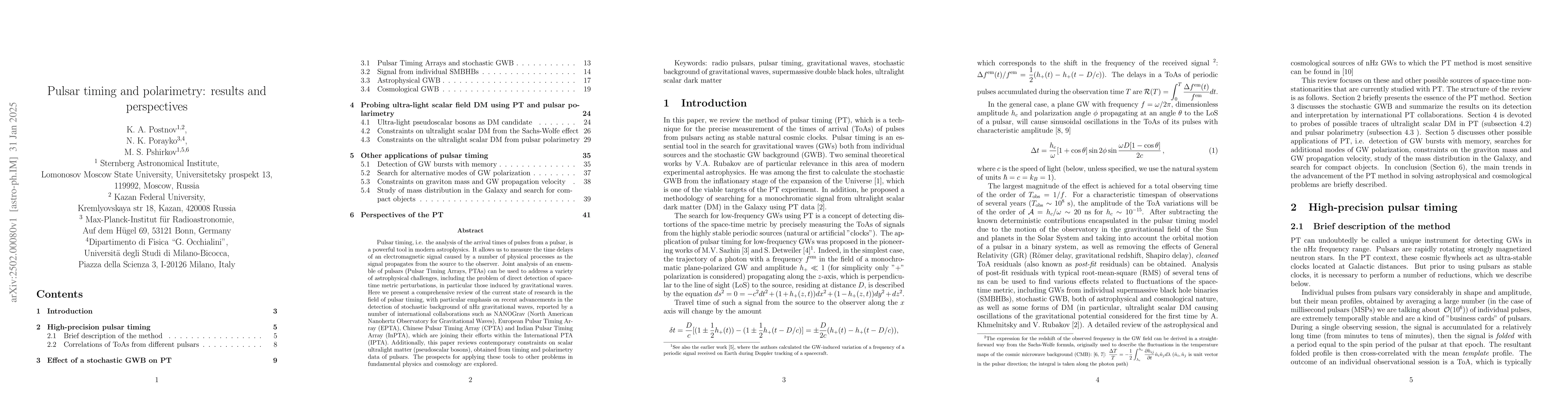 Thumbnail for Pulsar timing and polarimetry: results and perspectives