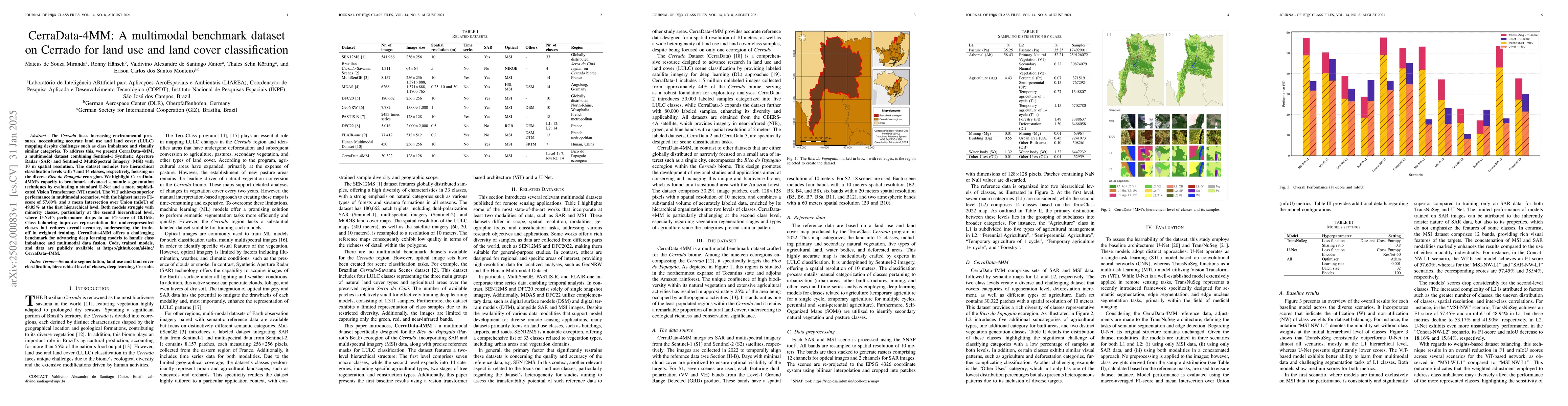Thumbnail for CerraData-4MM: A multimodal benchmark dataset on Cerrado for land use
  and land cover classification