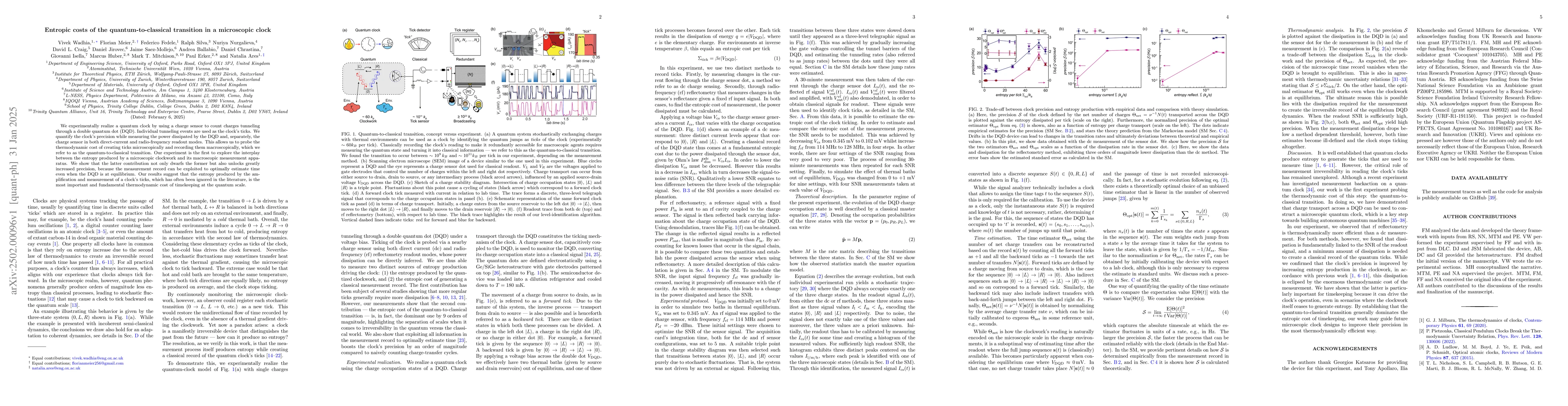 Thumbnail for Entropic costs of the quantum-to-classical transition in a microscopic
  clock