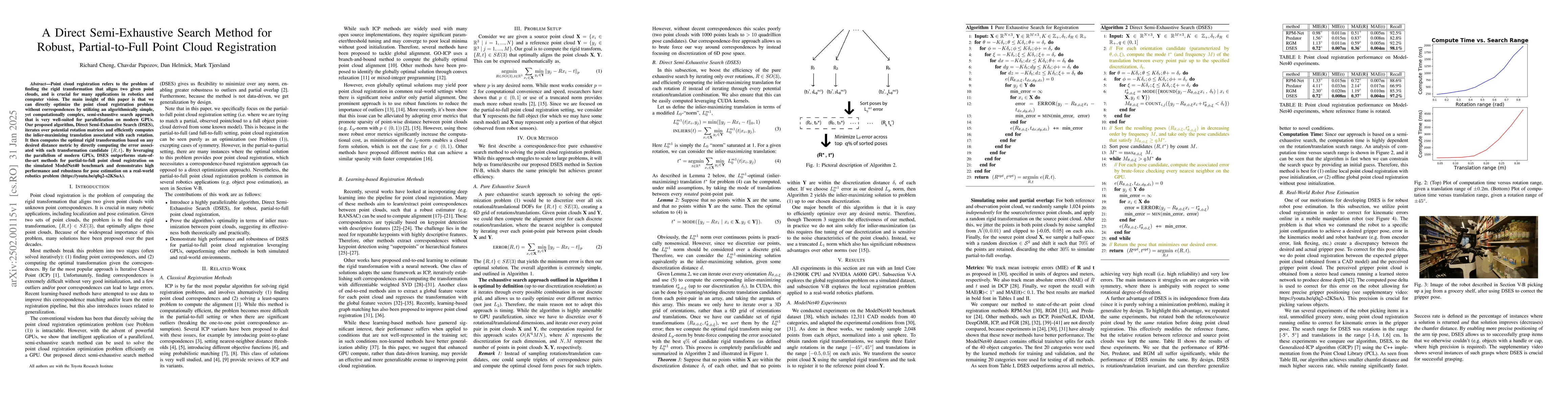 Thumbnail for A Direct Semi-Exhaustive Search Method for Robust, Partial-to-Full Point
  Cloud Registration