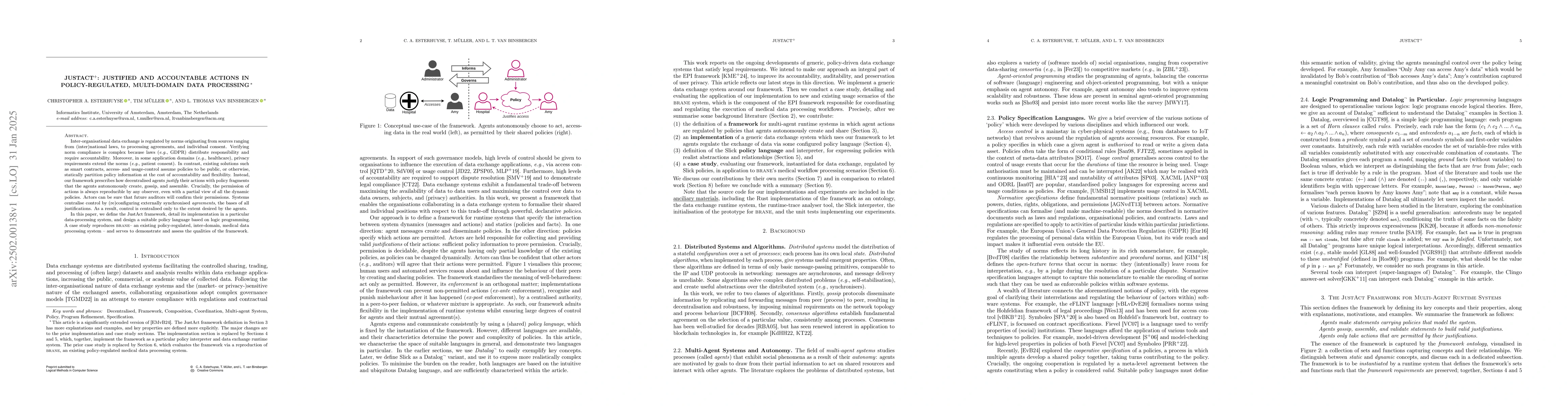 Thumbnail for JustAct+: Justified and Accountable Actions in Policy-Regulated,
  Multi-Domain Data Processing