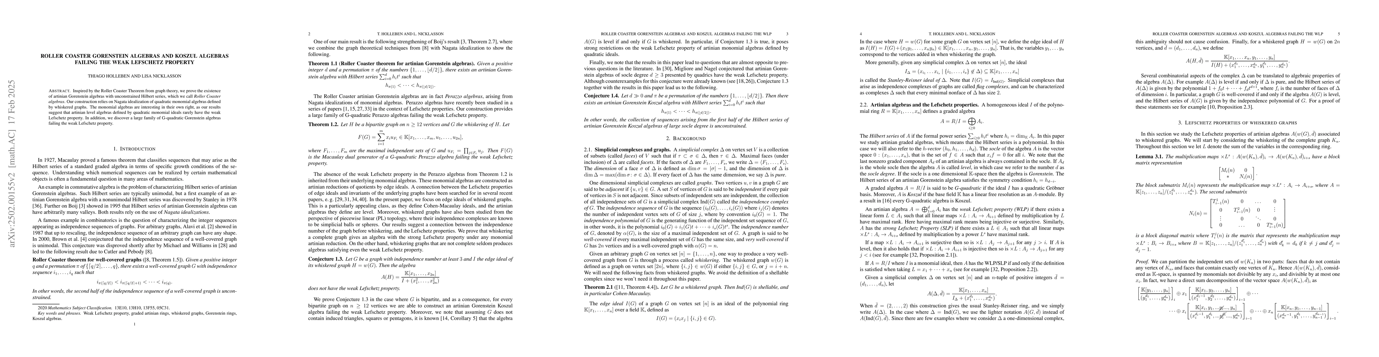 Thumbnail for Roller Coaster Gorenstein algebras and Koszul algebras failing the weak
  Lefschetz property