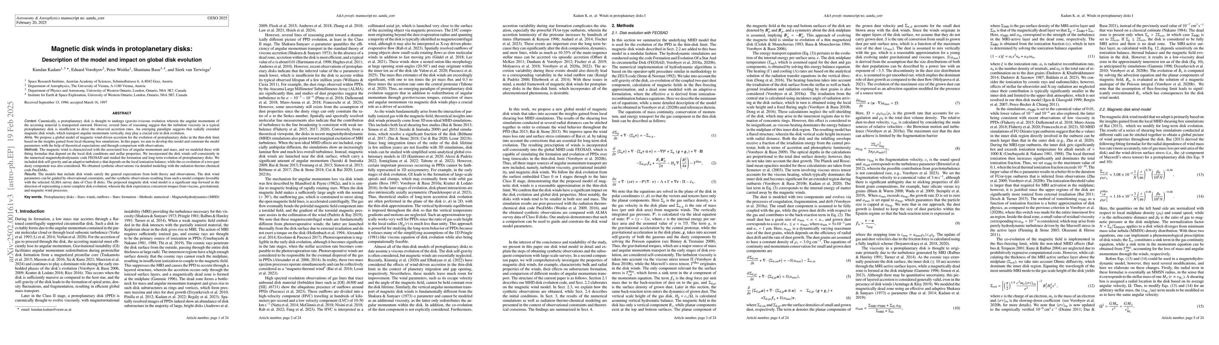 Thumbnail for Magnetic disk winds in protoplanetary disks: Description of the model
  and impact on global disk evolution