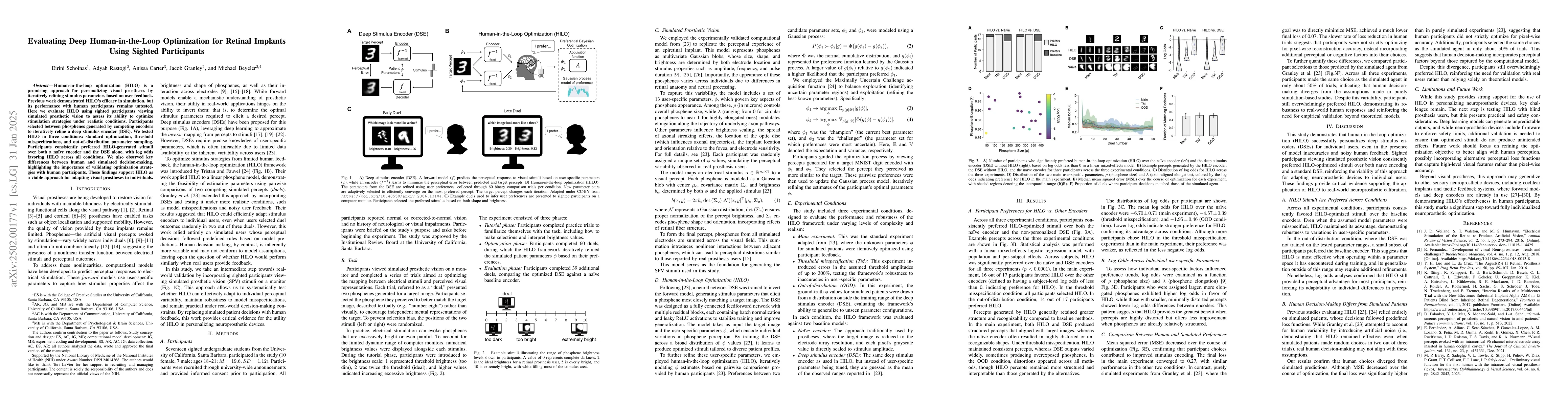 Thumbnail for Evaluating Deep Human-in-the-Loop Optimization for Retinal Implants
  Using Sighted Participants