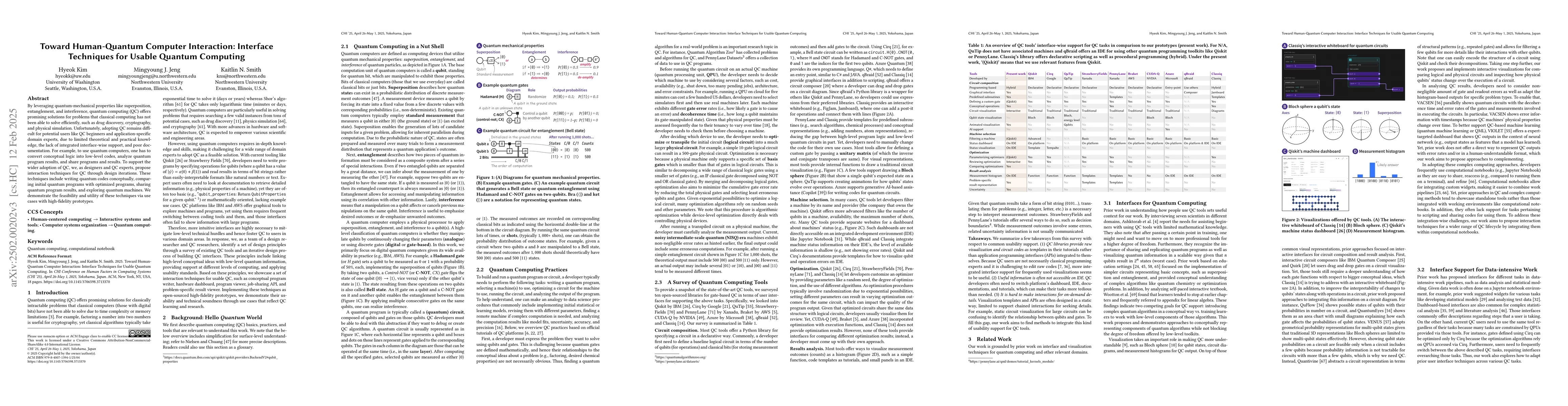 Thumbnail for Toward Human-Quantum Computer Interaction: Interface Techniques for
  Usable Quantum Computing