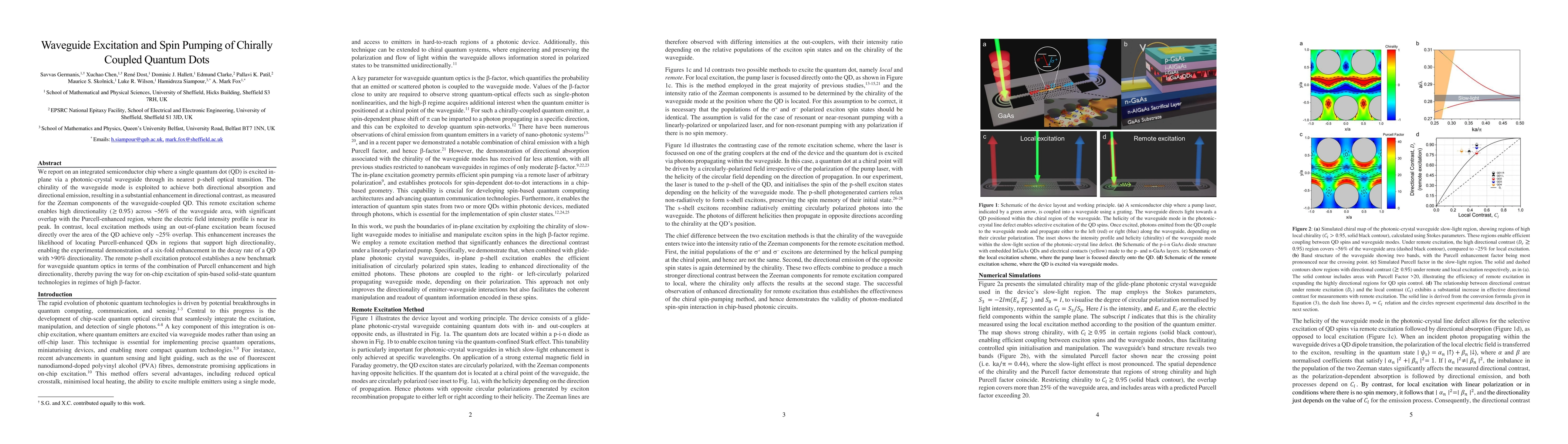 Thumbnail for Waveguide Excitation and Spin Pumping of Chirally Coupled Quantum Dots