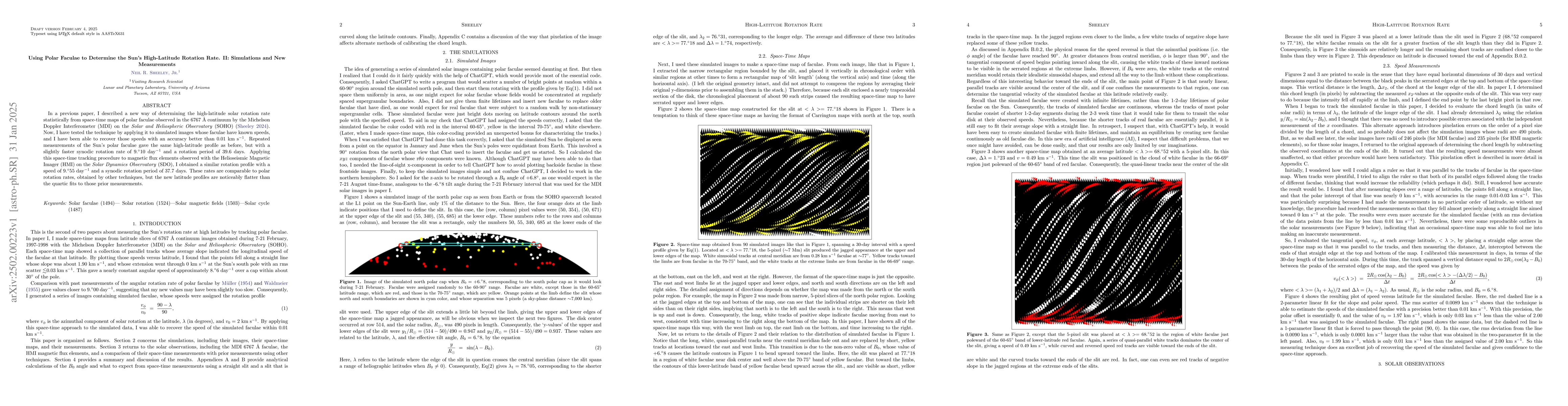 Thumbnail for Using Polar Faculae to Determine the Sun's High-Latitude Rotation Rate.
  II: Simulations and New Measurements