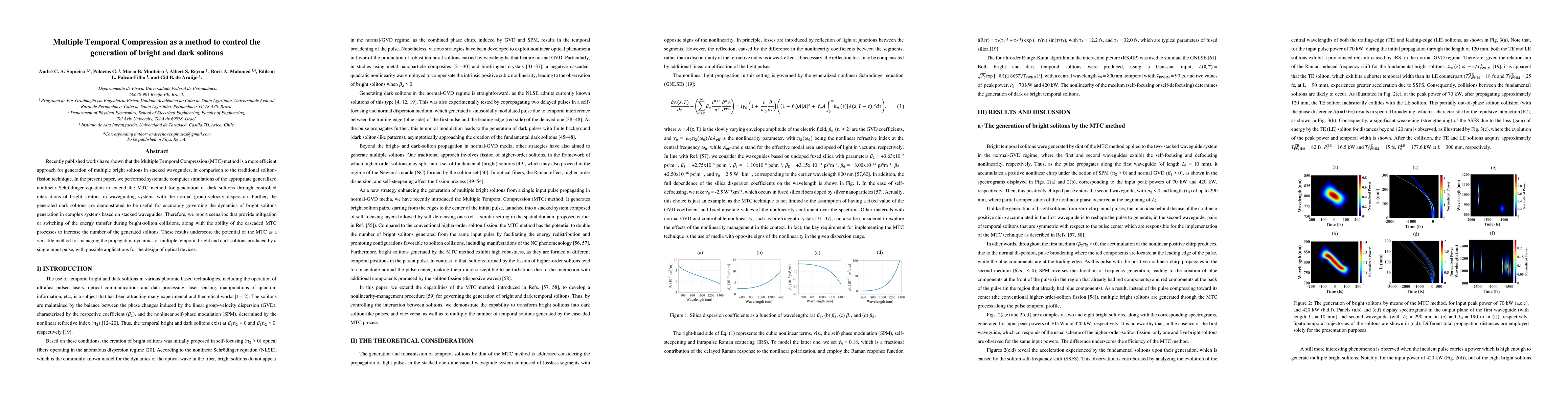 Thumbnail for Multiple Temporal Compression as a method to control the generation of
  bright and dark solitons