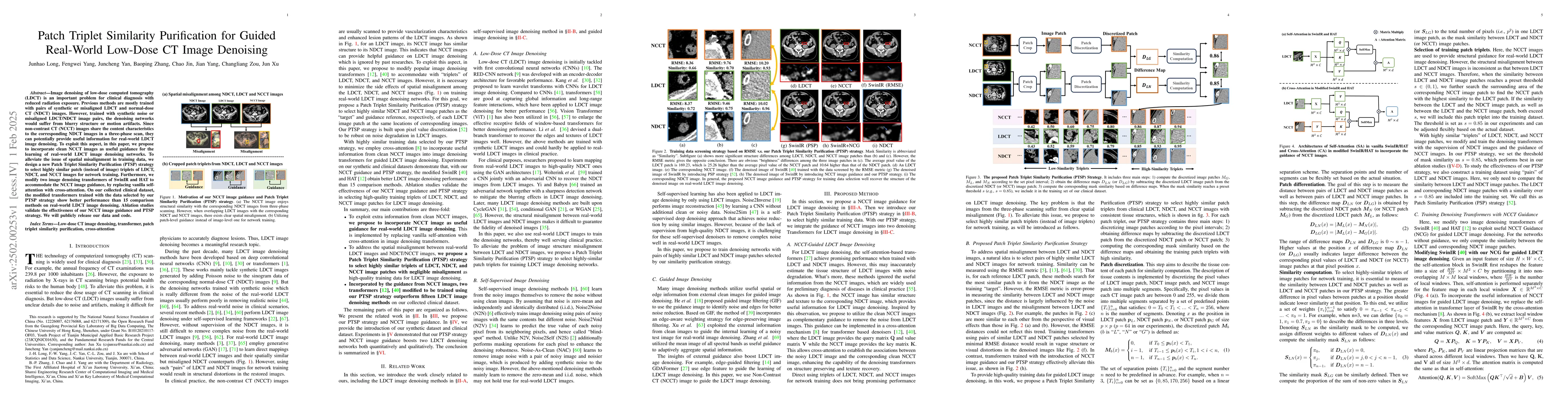 Thumbnail for Patch Triplet Similarity Purification for Guided Real-World Low-Dose CT
  Image Denoising