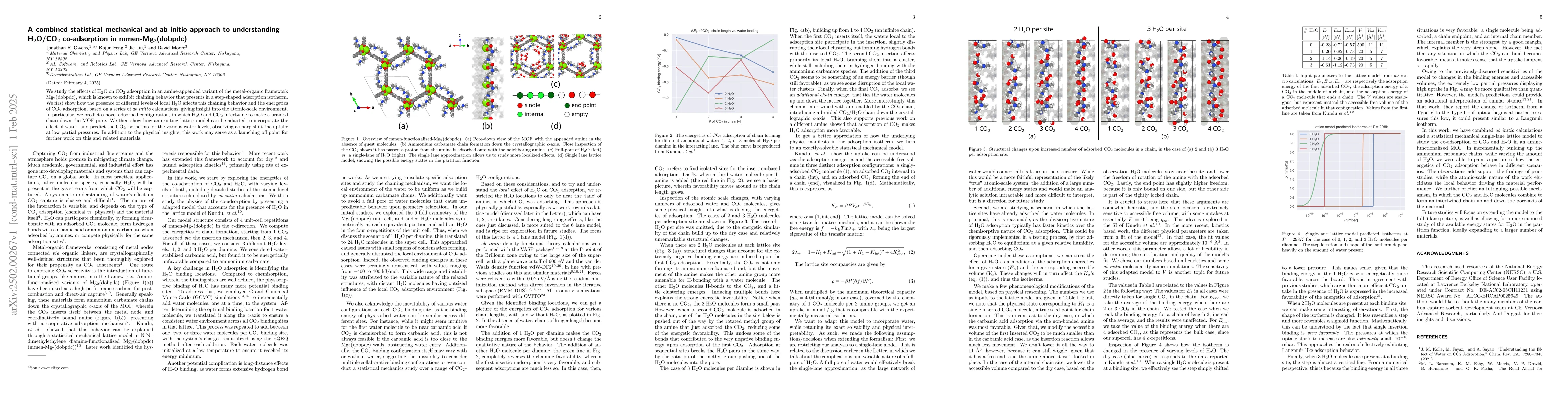 Thumbnail for A combined statistical mechanical and ab initio approach to
  understanding H2O/CO2 co-adsorption in mmen-Mg2(dobpdc)