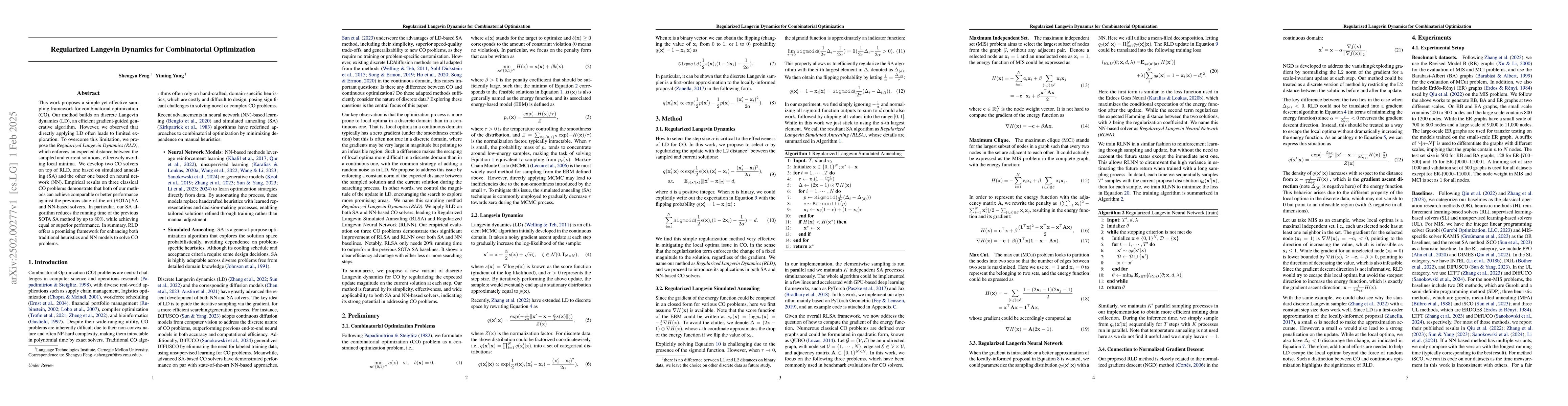 Thumbnail for Regularized Langevin Dynamics for Combinatorial Optimization