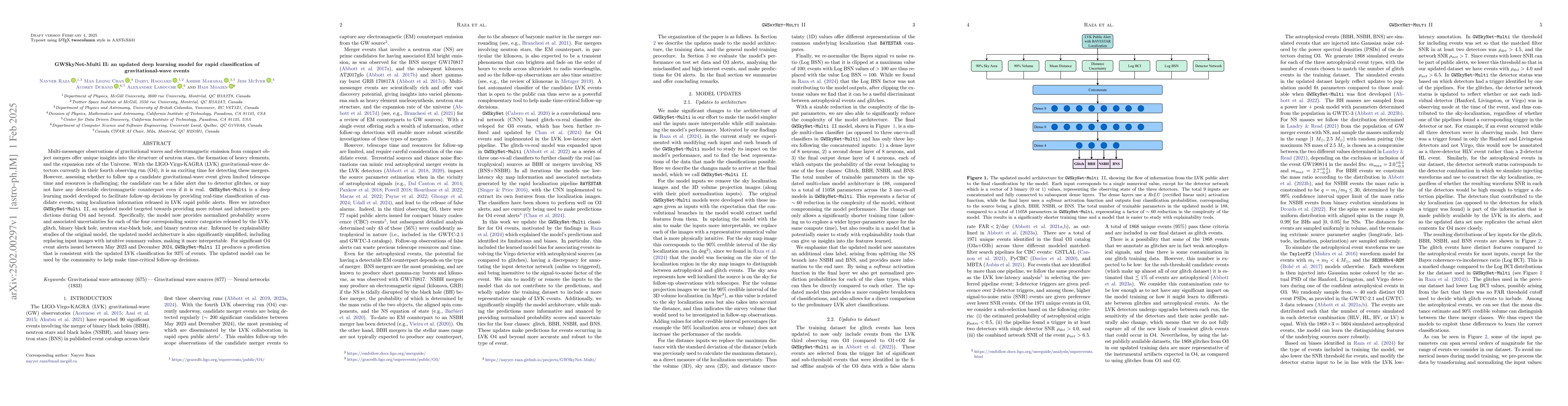 Thumbnail for GWSkyNet-Multi II: an updated deep learning model for rapid
  classification of gravitational-wave events