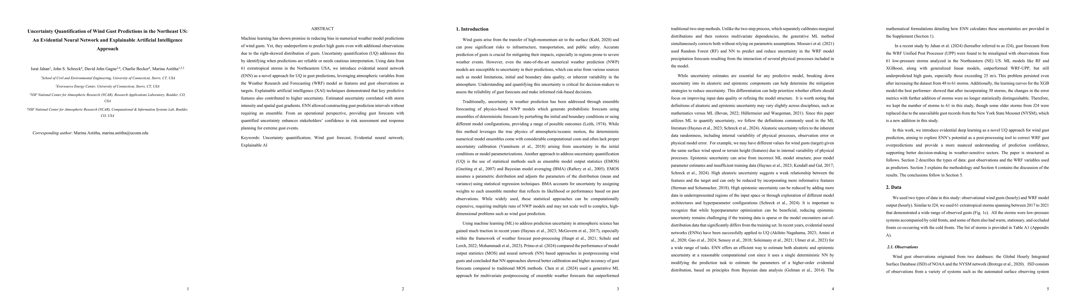 Thumbnail for Uncertainty Quantification of Wind Gust Predictions in the Northeast US:
  An Evidential Neural Network and Explainable Artificial Intelligence Approach