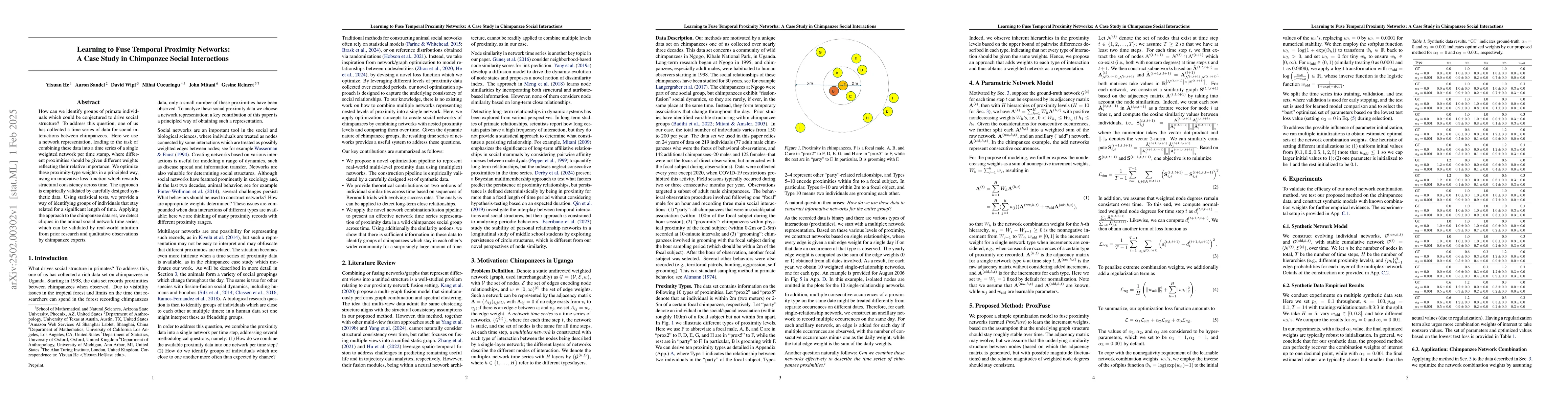 Thumbnail for Learning to Fuse Temporal Proximity Networks: A Case Study in Chimpanzee
  Social Interactions
