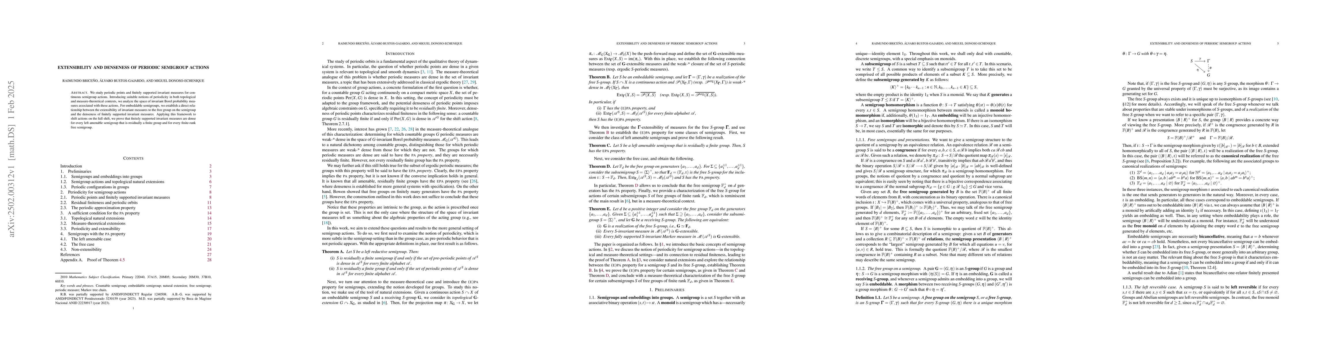 Thumbnail for Extensibility and denseness of periodic semigroup actions