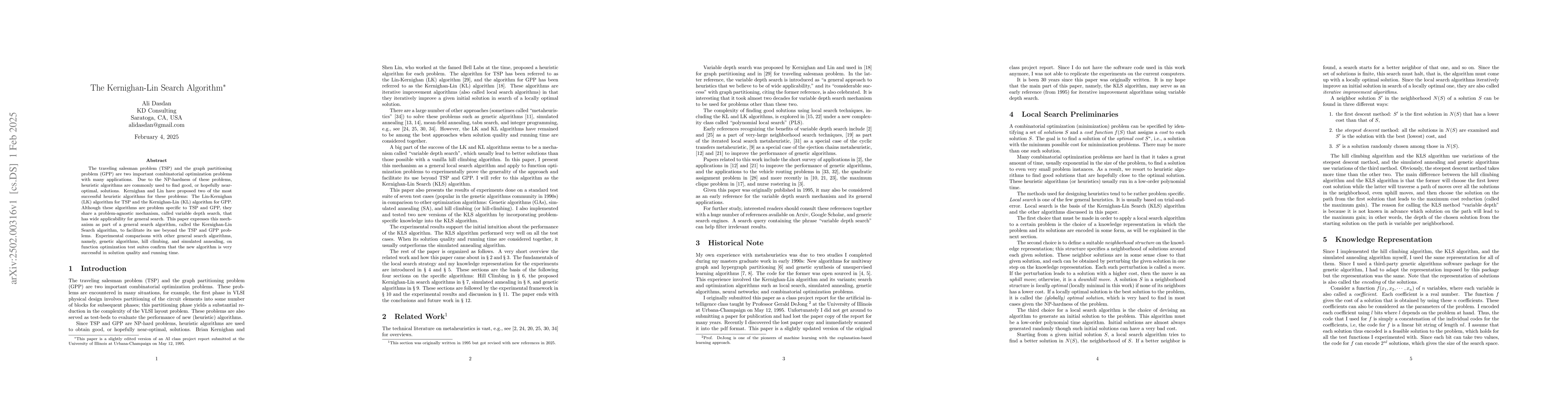 Thumbnail for The Kernighan-Lin Search Algorithm