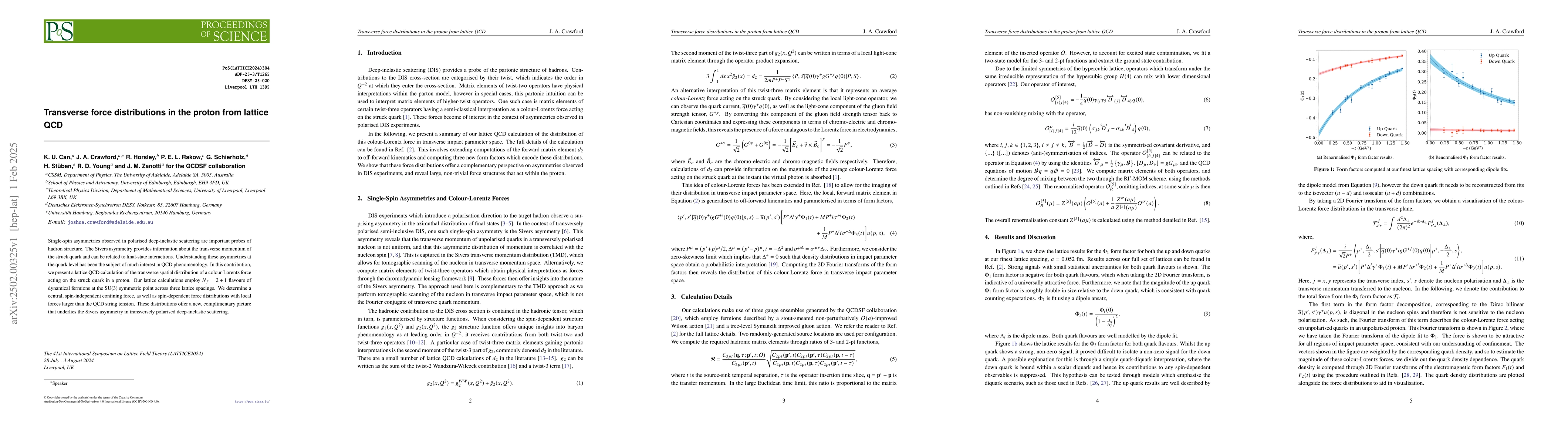 Thumbnail for Transverse force distributions in the proton from lattice QCD