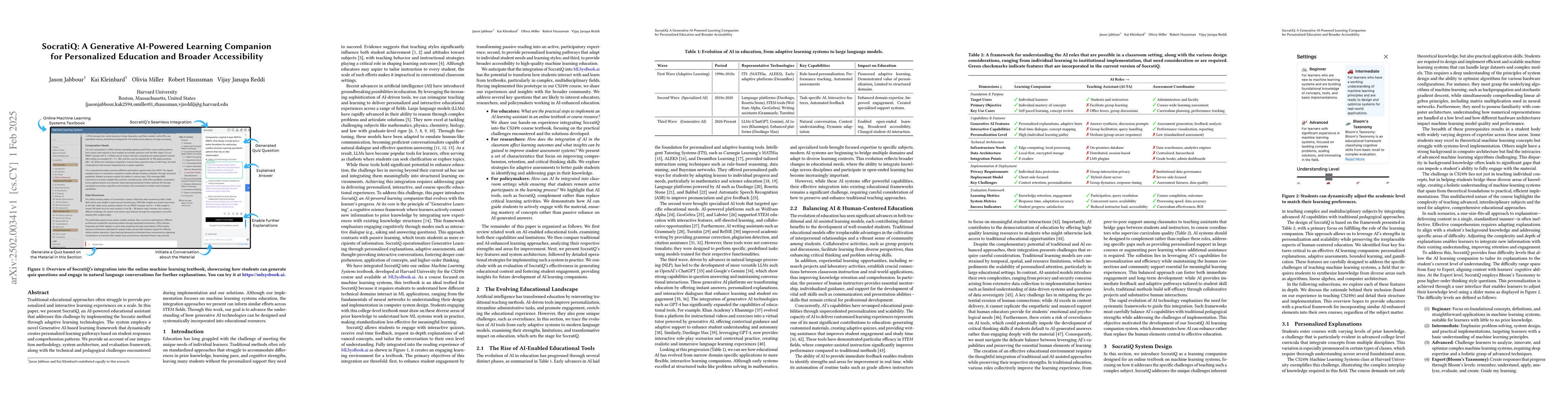 Thumbnail for SocratiQ: A Generative AI-Powered Learning Companion for Personalized
  Education and Broader Accessibility