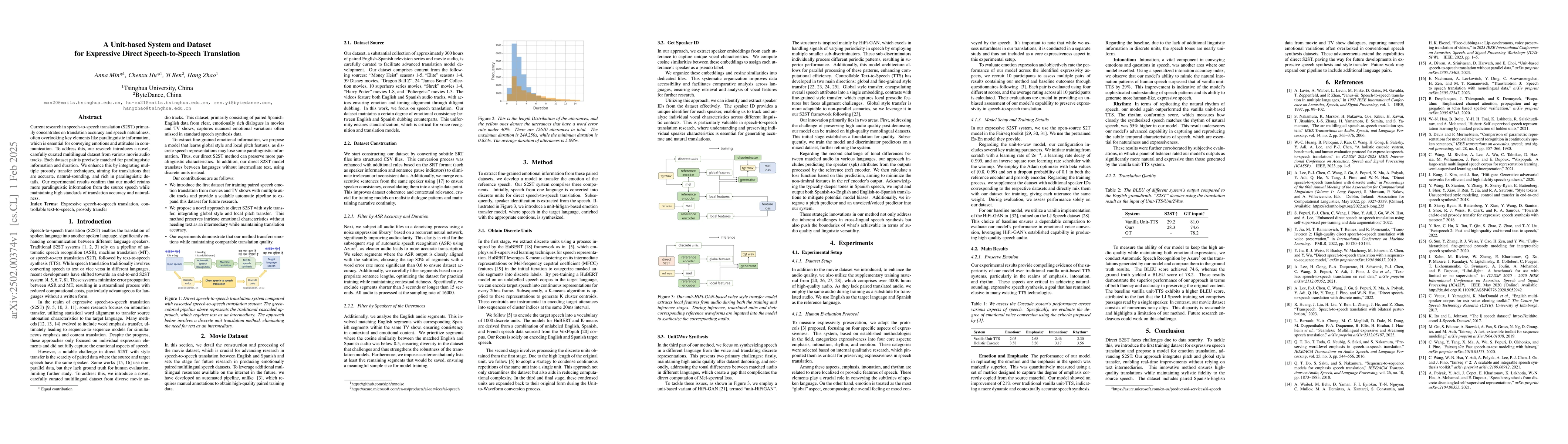 Thumbnail for A Unit-based System and Dataset for Expressive Direct Speech-to-Speech
  Translation
