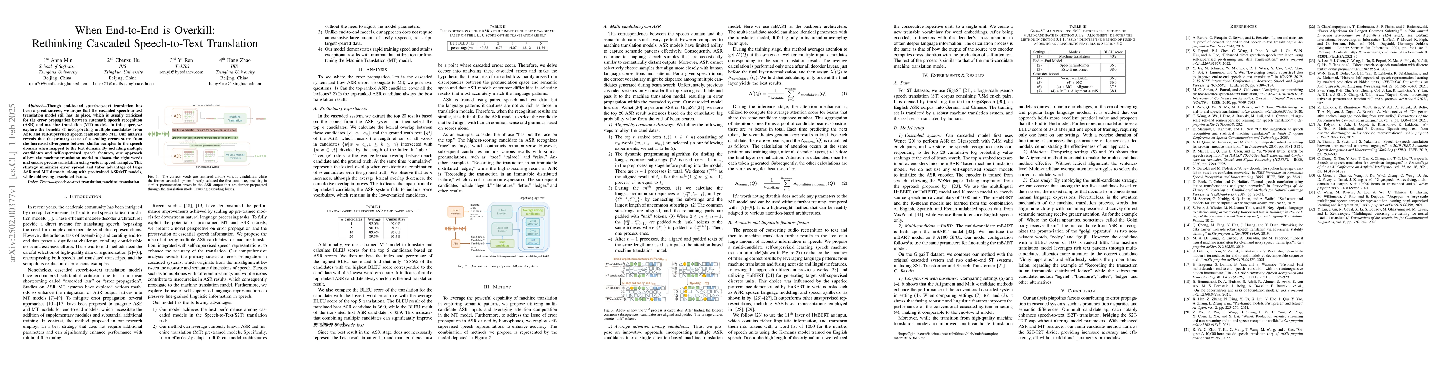 Thumbnail for When End-to-End is Overkill: Rethinking Cascaded Speech-to-Text
  Translation