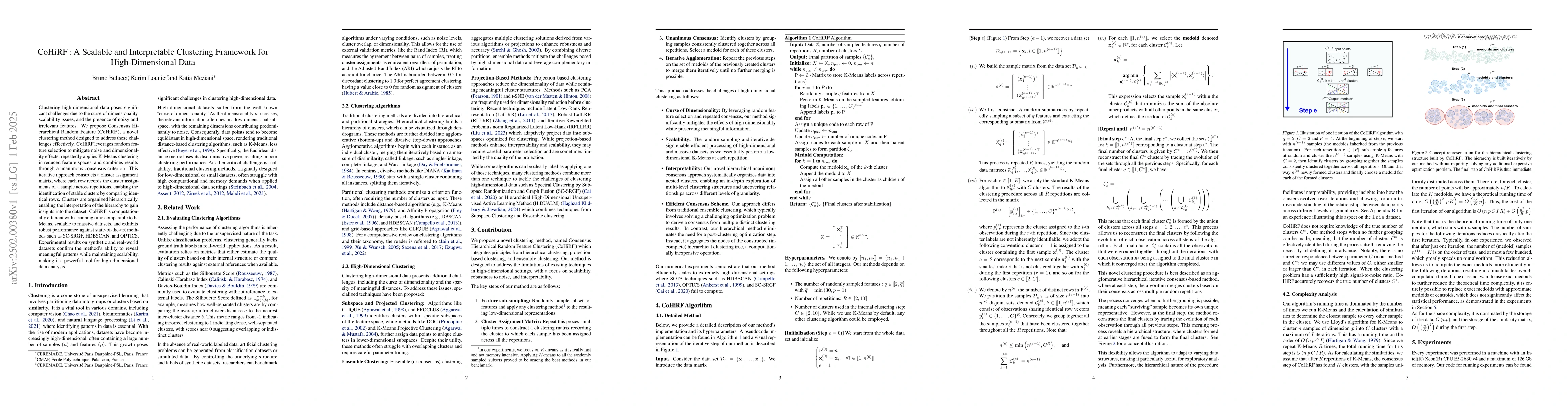 Thumbnail for CoHiRF: A Scalable and Interpretable Clustering Framework for
  High-Dimensional Data