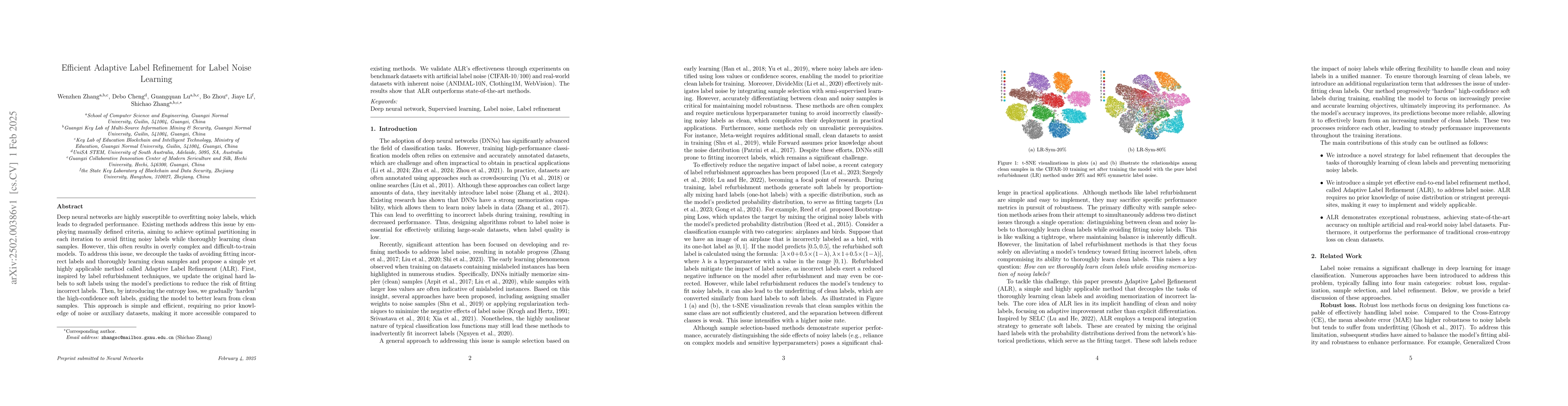 Thumbnail for Efficient Adaptive Label Refinement for Label Noise Learning